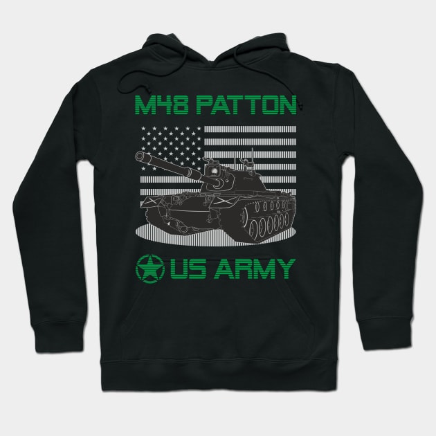 US M48 Patton tank Hoodie by FAawRay